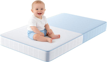 Crib Mattress, Breathable Memory Foam Toddler Mattress, with Removable Machine Washable Cover, Fits Standard Baby &