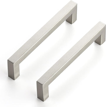 30 Pack 5 Inch Kitchen Square Cabinet Handles Brushed Nickel Drawer Pulls Hardware