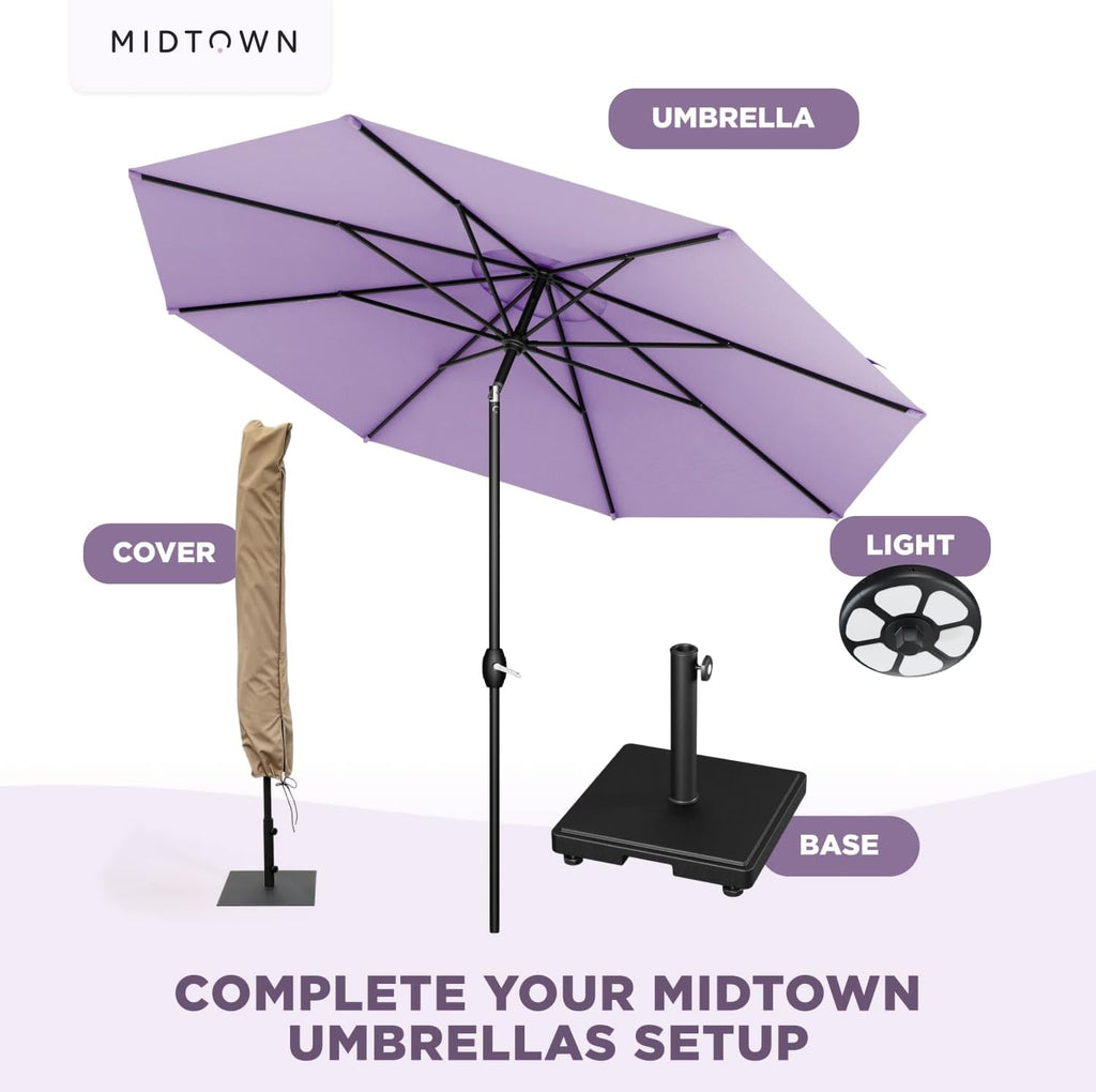 The Core Base - Patio Umbrella Base with Wheels. Aluminum Base Pole for Umbrella Poles of 1.5-2 Inches Diameter.