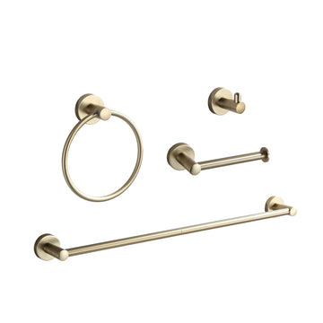 Bathroom Accessory Set Brushed Gold 4 Pieces Towel Rack Set