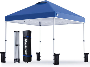 10' x 10' Pop Up Canopy Tent with Sand Weight Bag, Freestanding Sun Shelter for Picnic and Camping