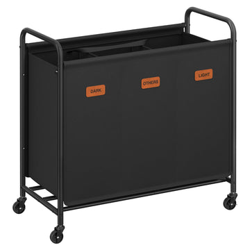3-Section Laundry Sorter, with Wheels, Removable Bags