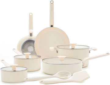 Rio Advanced 12 Piece Cookware Set, Ceramic Nonstick PFAS-Free Pots & Pans with Cooking Utensils, Induction Ready