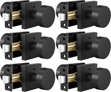 Black Door Knobs Interior, Zinc Alloy Privacy Door Knob , Matte Black Interior Door Knobs with Emergency Release