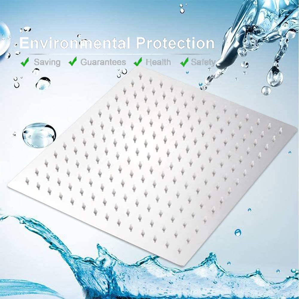 High Pressure Rain Shower Head, 304 Stainless Steel Large Rainfall Showerhead for Bathroom, Easy to Install