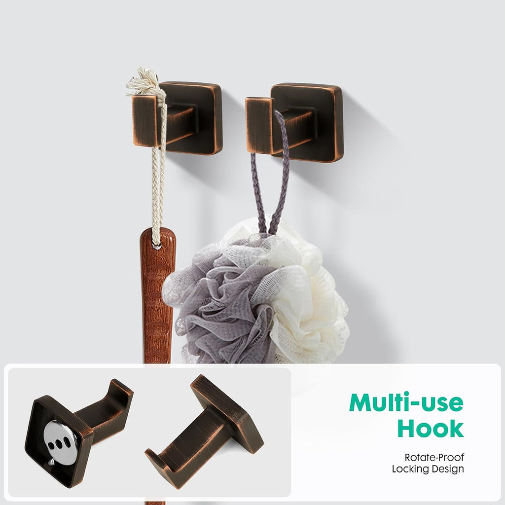 5 Piece Bathroom Hardware Accessories Set Oil Rubbed Bronze,24 Inch Towel Bar Set,Towel Rack Set,Bathroom Towel