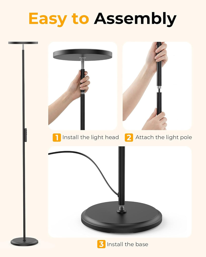 Floor Lamps, 69" Tall LED Lamp, 2800LM Standing Lamp Remote & Foot Switch with 1H Timer