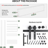 30x84 inch White Barn Door with 5.5FT Sliding Door Hardware Kit Included & Handle,Solid,MDF, PVC Sur
