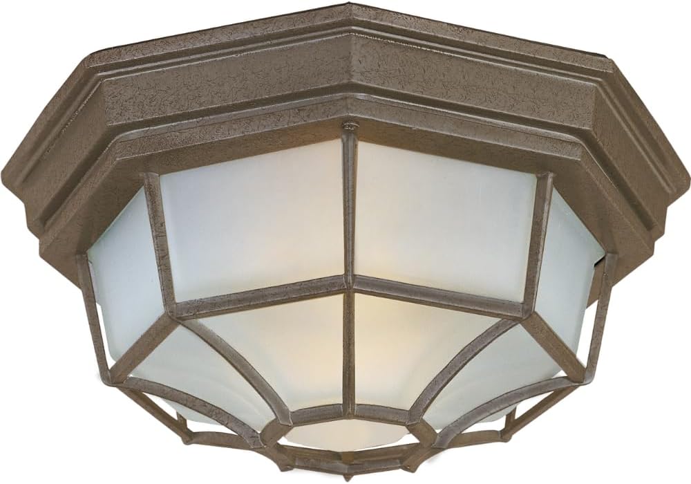 Crown Hill 2-Light Ceiling Light | White Finish | Frosted Glass Shade | Traditional Ceiling Light Fixture