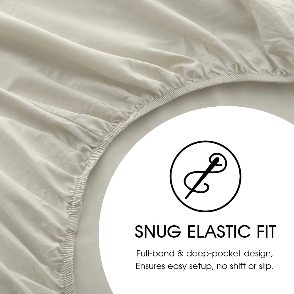 100% Cotton Percale Sheets California King Size, Extra Deep Pocket