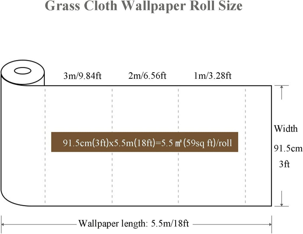 Grasscloth Wallpaper Textured Accent Wall Covering, Natural Grass Cloth Wallpaper Roll, Hand Weaved Wood Grass Paper