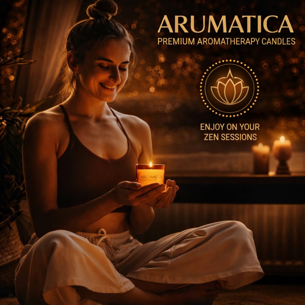 Premium Aromatherapy Candle Set | Stress Relief Soy Wax Candles with Relaxing Scents | Scented Candles Yoga