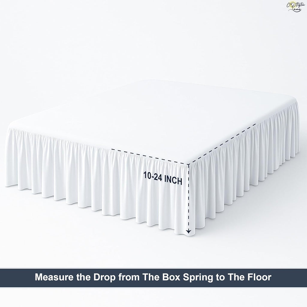 Ruffled Bed Skirt Full Size with Split Corner, Brushed Microfiber Hotel Quality White Dust Ruffle, 15 Inch Drop