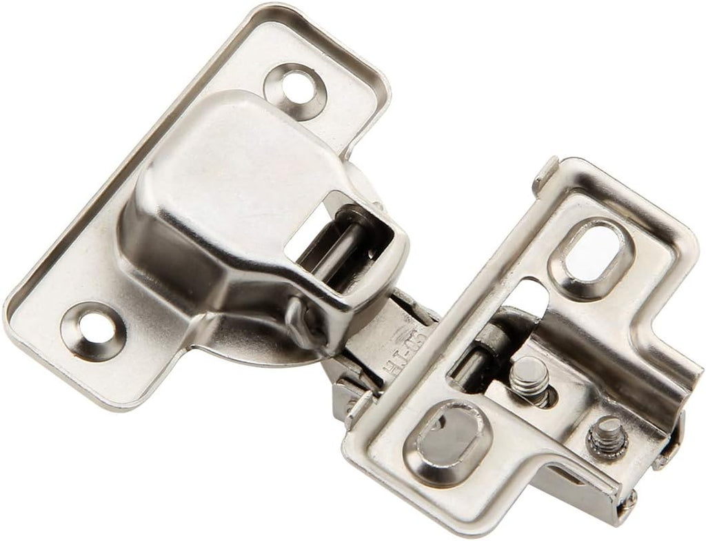1/2 inch Overlay Concealed Cabinet Hinges, Self-Closing Short Arm European Hinge for Face Frame Cabinets, 105Deg