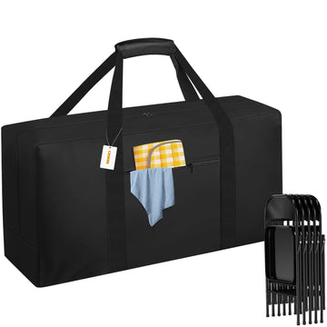 Heavy Duty Folding Chair Storage Bag, Large Waterproof Carry Bag With Pocket