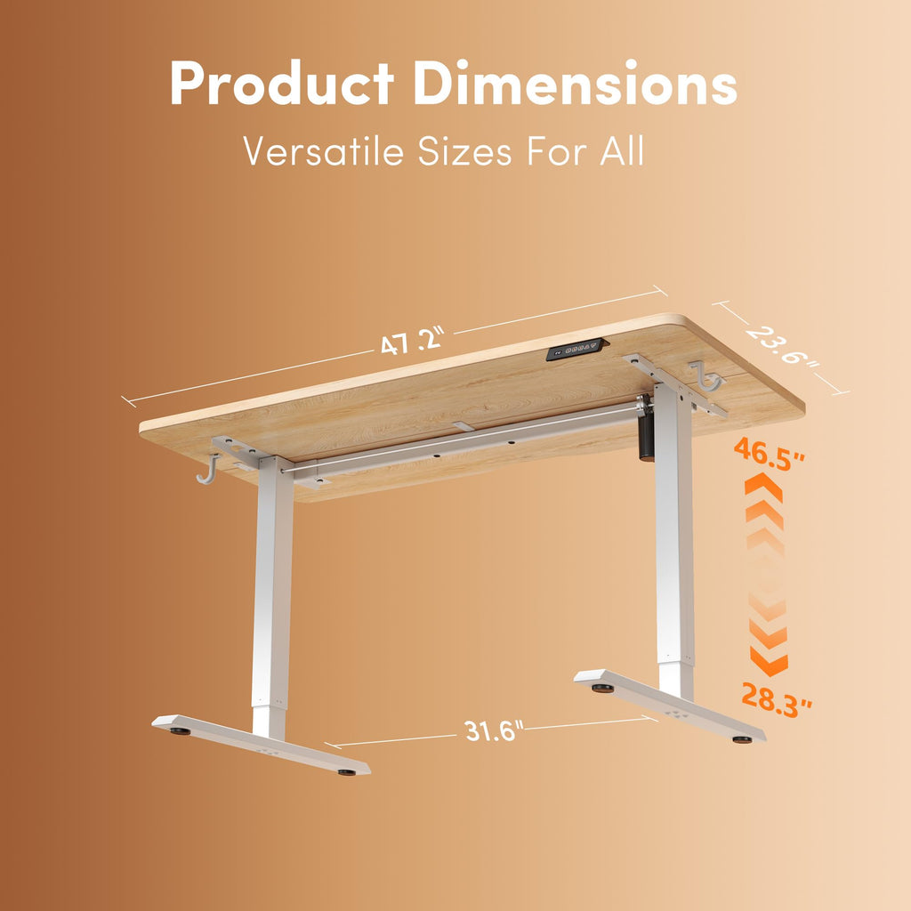48" Electric Standing Desk Height Adjustable Desk, Maple