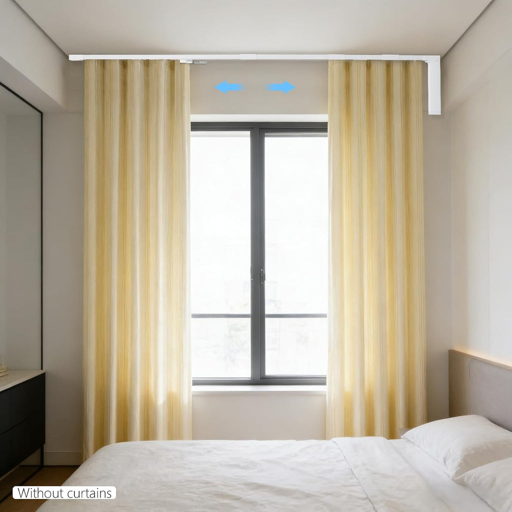 Electric Curtain Track, Retractable Motorized Curtains Rod From 2.16-6.2m/7-20ft, Automatic Curtain Opener