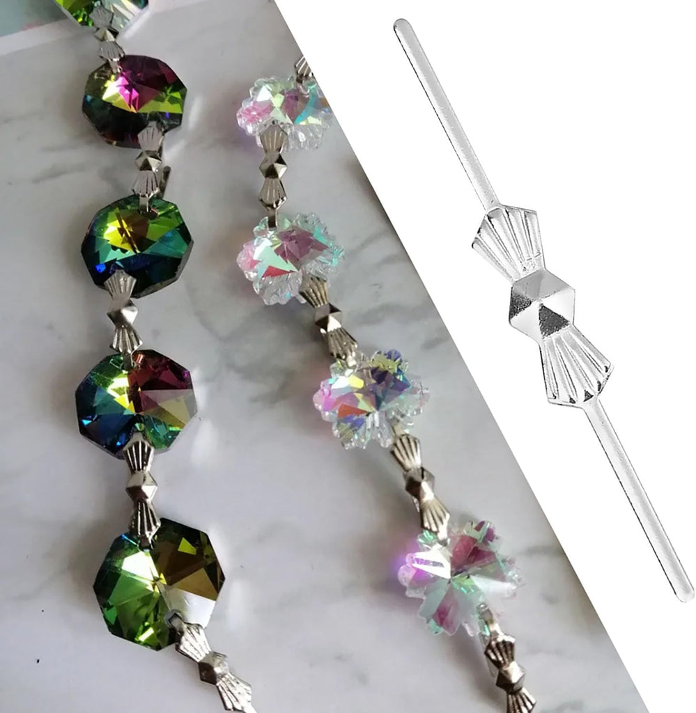 Chandelier Bow Pin 40mm Chandelier Crystal Connectors Clips Pin Silver Butterfly Pendant Lamp Replacement Parts 200PCS