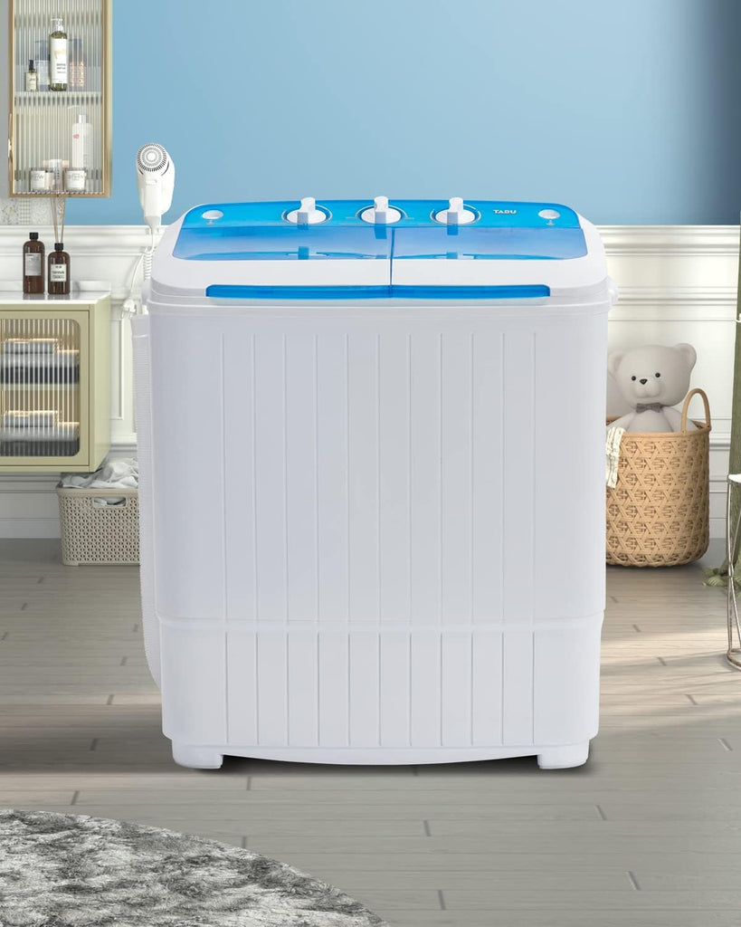 17.6Ibs Portable Washing Machine, Compact Washer Machine, Mini Washing Machine, Twin Tub Washer and Spiner
