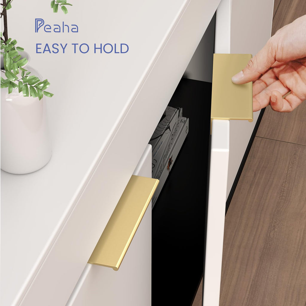 30 Pack Kitchen Cabinet Handles 5-1/16" Matte Gold Pulls Edge Pulls