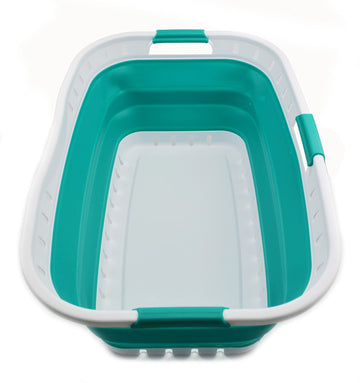 44L Collapsible Plastic Laundry Basket - Foldable Pop Up Storage Container/Organizer - Portable Hamper - (1
