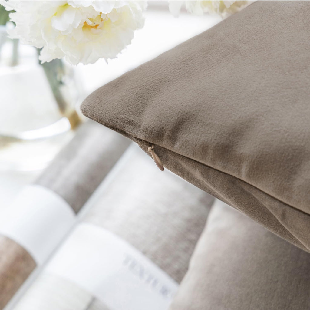 Pack of 2 Velvet Decorative Throw Decorative Pillow Cover Soft Solid Square Cushion Case