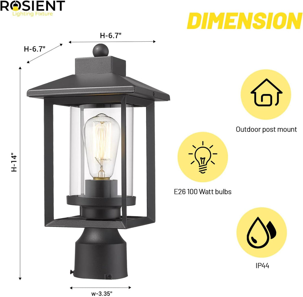 Outdoor Post Light, Exterior Post Lantern Lamps, Pathway Post Lighting Fixture