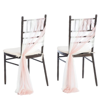 Chair Sashes Wedding Aisle Decorations Blush Pink White 16pcs