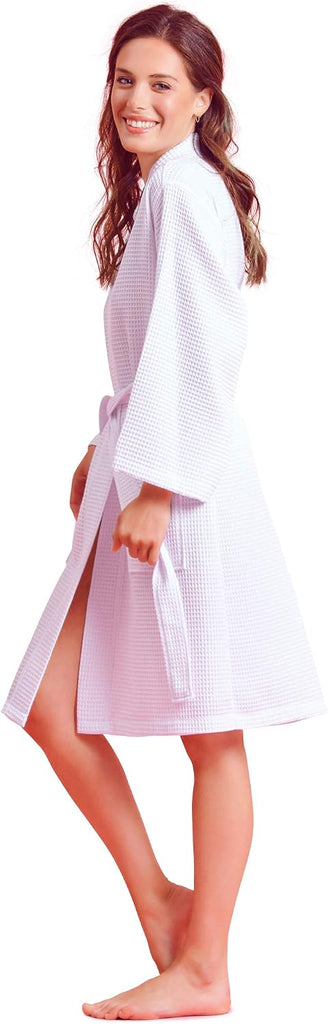 Women's Kimono Waffle Robe-Luxurious & Absorbent & Quick Dry-Cotton & Polyester Blend