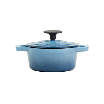 & Clark 1-Quart Enameled Cast Iron Dutch Oven Pot with Lid, Blue