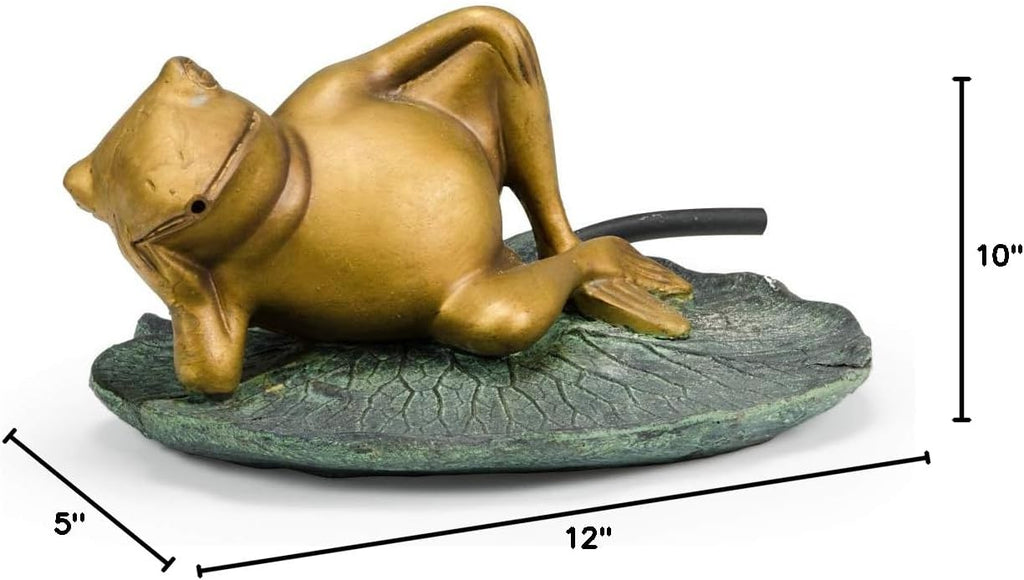 Lazy Frog on Lily Pad Spitter Fountain for Ponds and Water Gardens, 78311