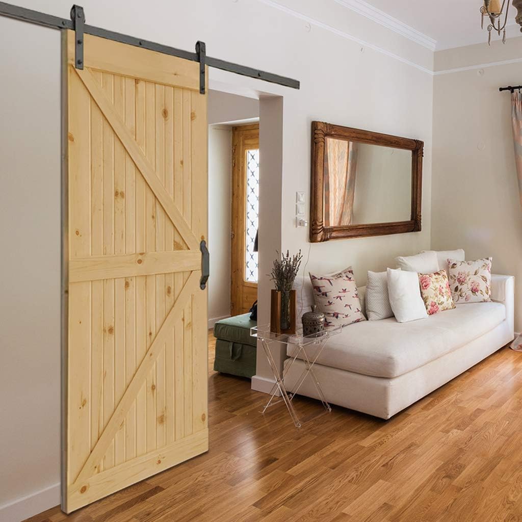 K-Bar Solid Pine Core Unfinished Interior Barn Door Slab DIY Kit 83.5 in. x 36 in.