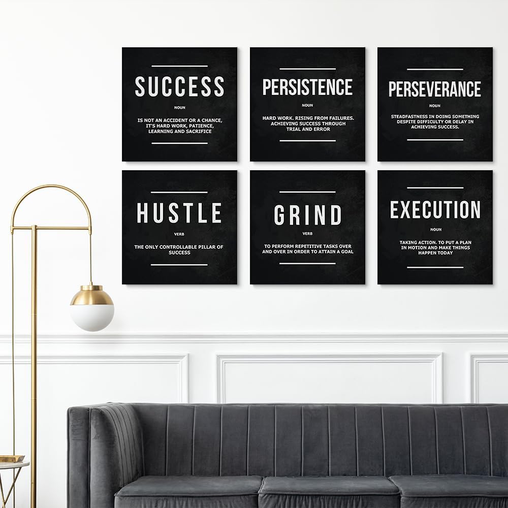 Inspirational Office Wall Art - Motivational Quotes - Encouraging Canvas Posters - Sayings for Wall Decor
