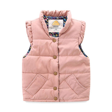 Little Girls Vests Outerwear Lightweight Cute Floral Pink