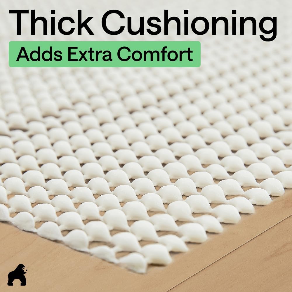 Slip Resistant Rug Pads for Hardwood Floor, 5x7 Cream - Set of 35