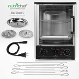Vertical Countertop Oven with Rotisserie, Bake, Broil, & Kebab Rack Functions - Adjustable Settings - 2 Shelves