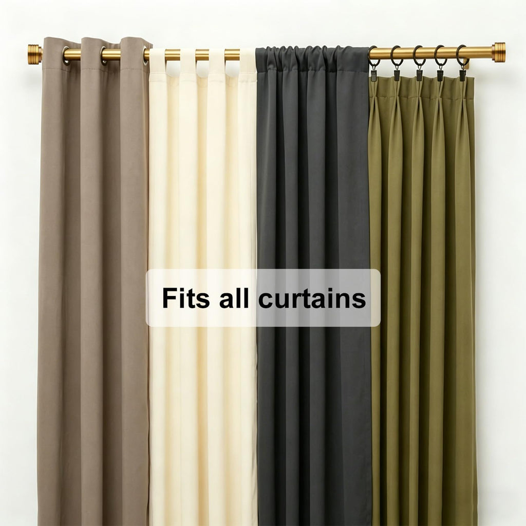 Brass Curtain Rods for Windows 18-88 Inch,Adjustable Length | 1 Inch Diameter Heavy Duty Curtain Rod /Door