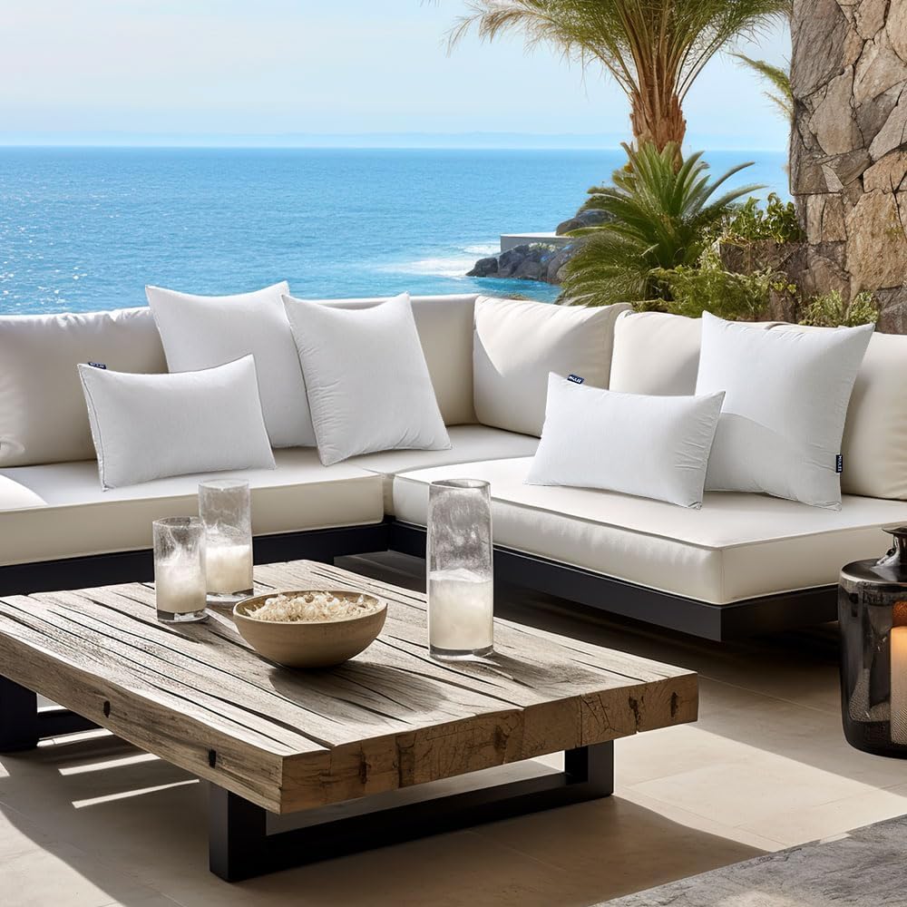 18x18 Inch Outdoor Pillow Inserts Waterproof Pillows - Set of 4