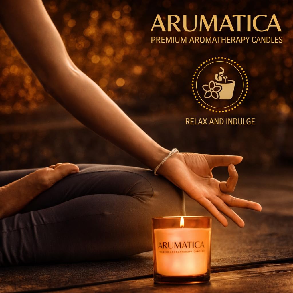 Premium Aromatherapy Candle Set | Stress Relief Soy Wax Candles with Relaxing Scents | Scented Candles Yoga