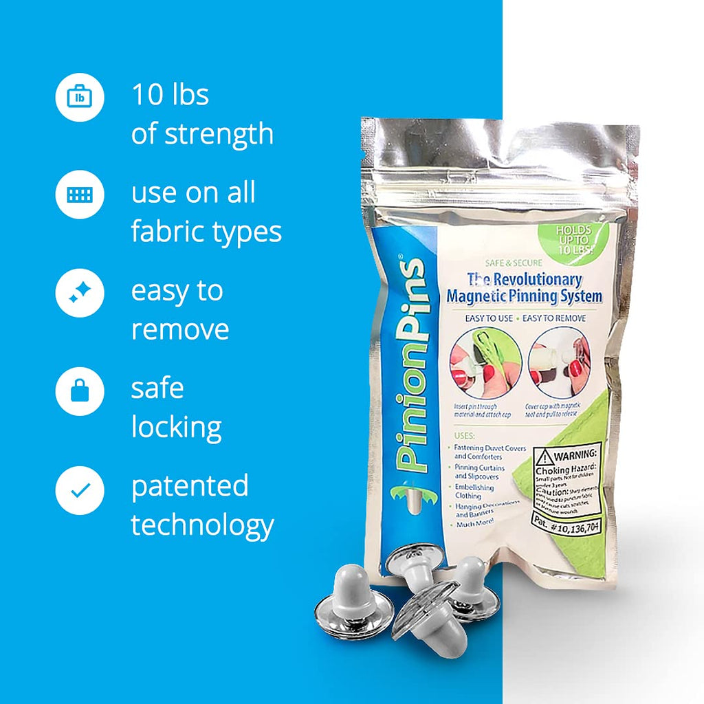 Clear Magnetic Duvet Clips with Magnetic Key for Easy Removal. Pack of 8 Comforter Fasteners that are Safe Locking