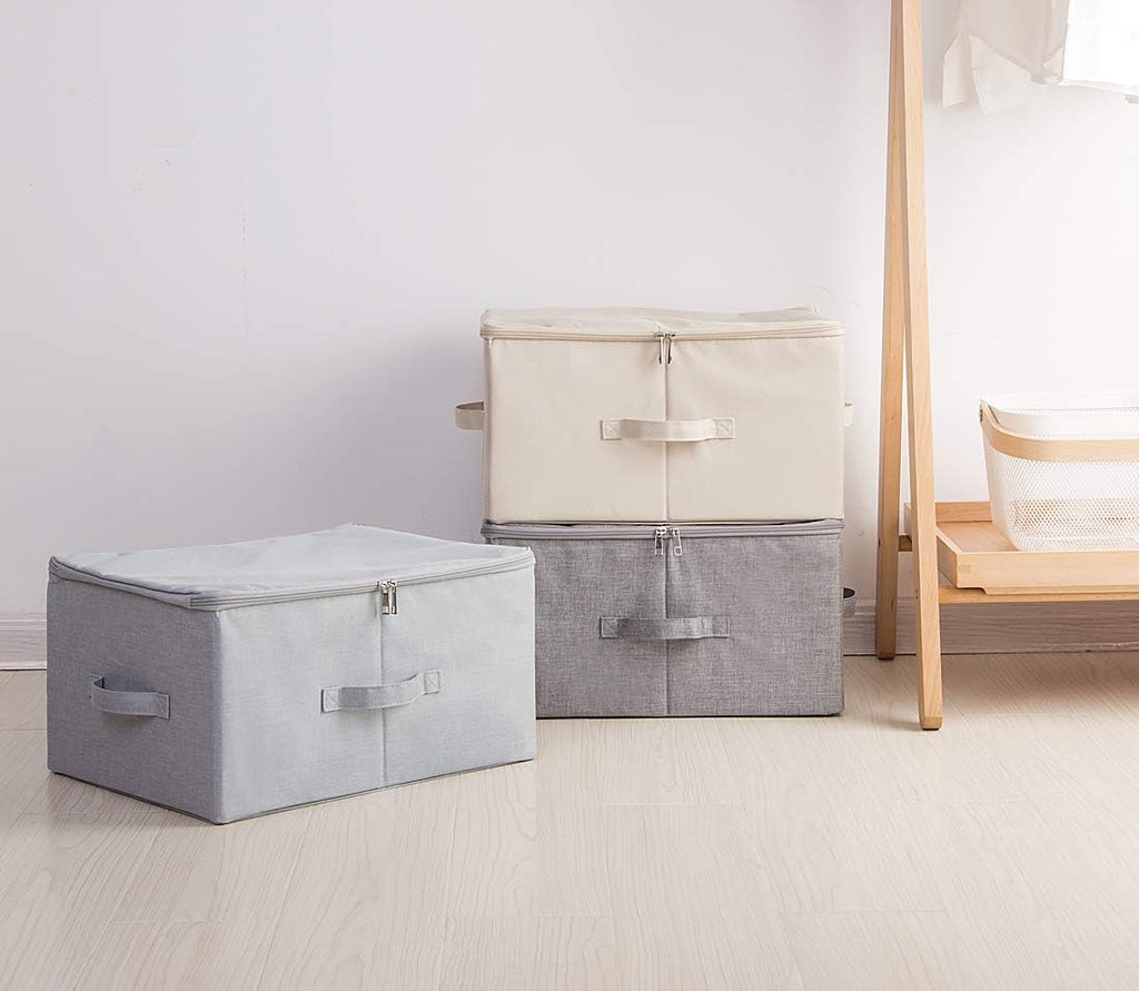 17.6 X 13.6 X 9.7",Folding Closet Clothes Storage Boxes with Zip Lid, 2 PCS | 17.6"x 13.6"x 9.7", drawer Cubes