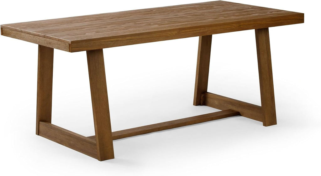 72 Inch Farmhouse Dining Table, Solid Wood Rustic Kitchen Table, Large Wooden Rectangular Dinner Table for Dining