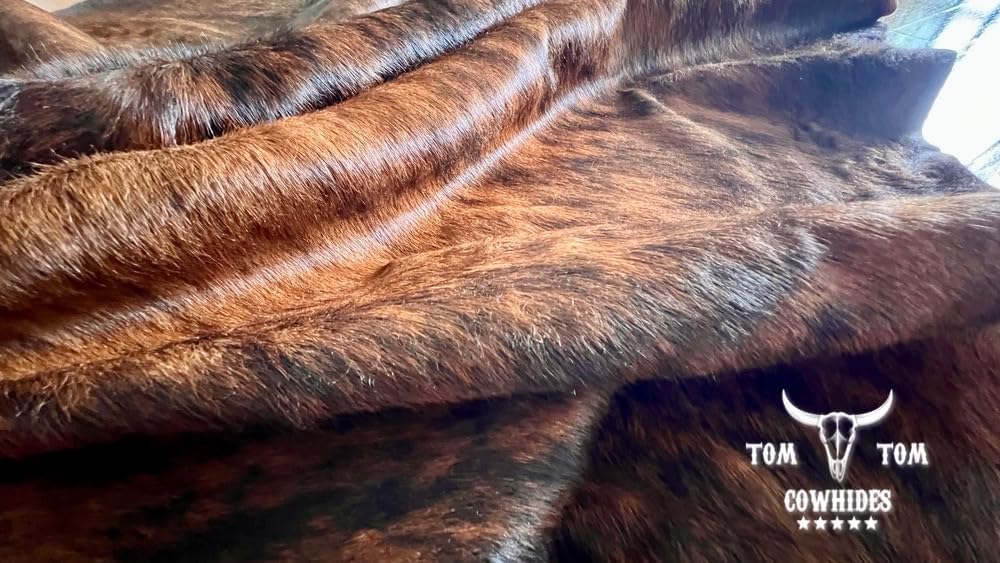 Rug 6x6 Brindle Dark Natural Leather