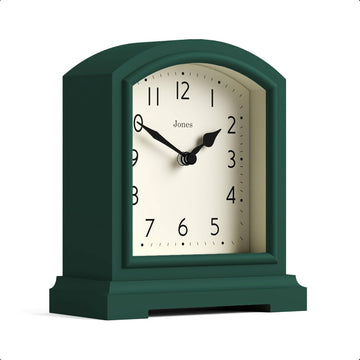 Tavern Mantel Clock - Modern Arch top Design - Dark Green - Contemporary Classic Style for Desk, Table, Shelf or Bedside