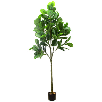 6.2FT Artificial Fiddle Leaf Fig Tree, Artificial Plants Decor Indoor, Lifelike Evergreen Fake Artificial Ficus Tree