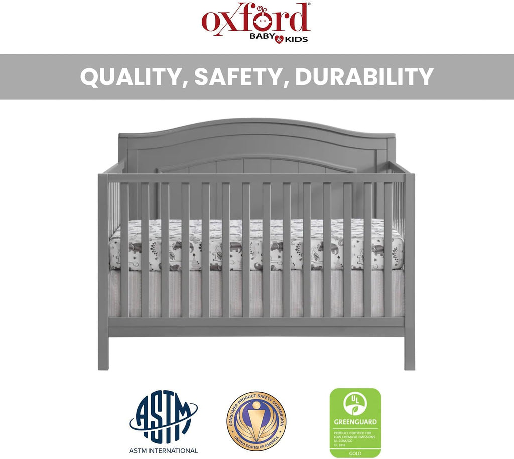 4-in-1 Convertible Crib, Dove Gray, GreenGuard Gold Certified