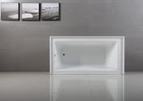 Aqua Eden VTAP603622L 60-Inch Acrylic Alcove Tub with Left Hand Drain, White