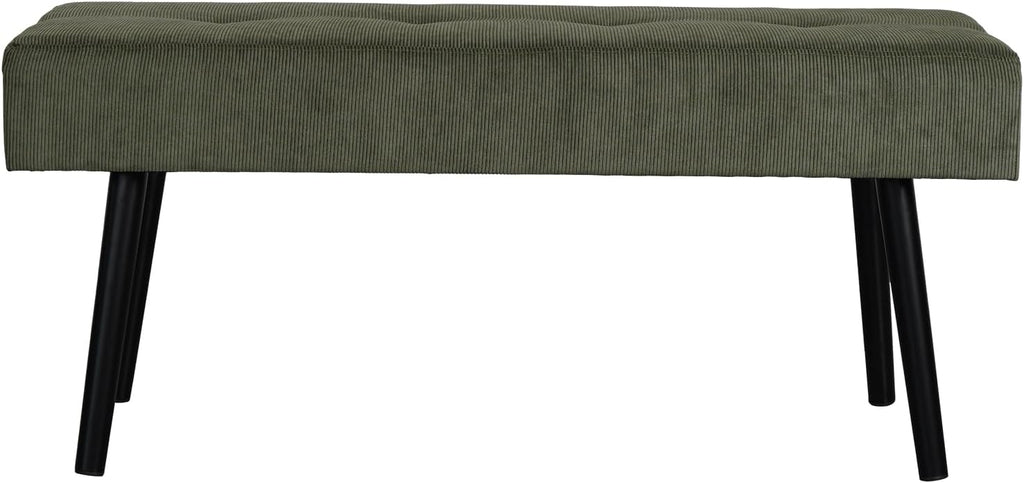 Entryway Bench - Green Bench , Modern Ottoman End of Bed, Corduroy Padded Benches , Foyer, Mudroom, Hallway - 39" L x