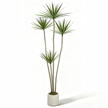 5.2ft Dracaena Marginata Artificial Plant, 4-Head Faux Dragon Tree