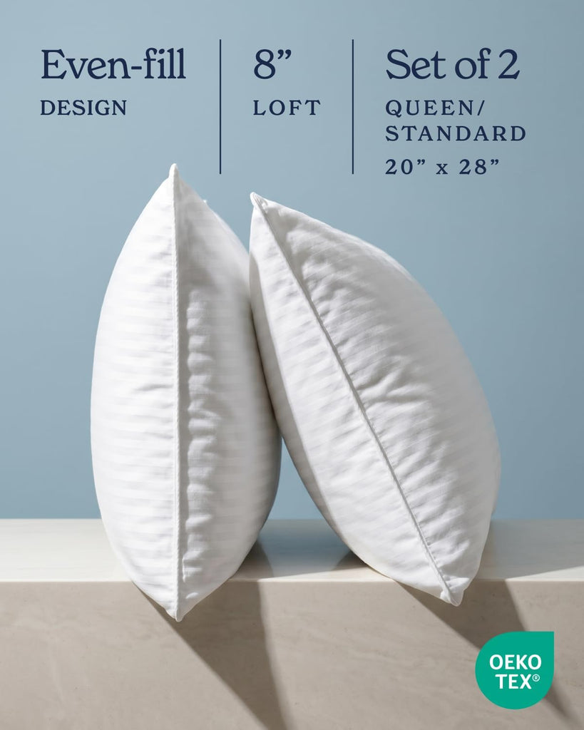 Bed Pillows Standard/Queen Size Set of 2 | Original Soft Down Alternative Pillow for Sleeping, Soft Support for Back